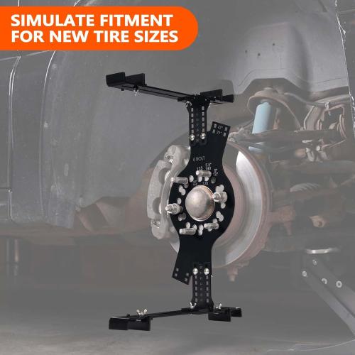 Wheel Fitment Tool 6-Lug, Offset & Backspacing Measuring Tool for 14-22 Wheels, 7-17 Wide, Universal Rim & Tire Fitment Simulator