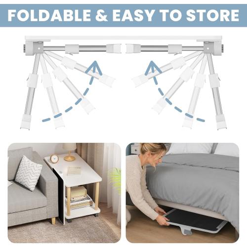 Adjustable Lap Desk, Foldable Laptop Desk for Bed,  Lap Table Black