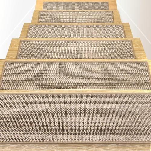 RIOLAND  Linen Carpet Stair Treads for Wooden Steps Indoor,