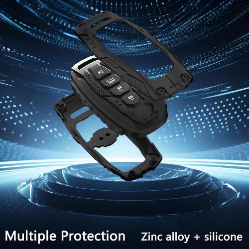 Zinc Alloy Key Fob Cover,Keychain,Full Protection Car Key Case for 2023 2024 2025 Kicks Sentra Versa Rogue Pathfinder Smart Remote Keyless Keyshell Accessories(NO.162-4 Black)