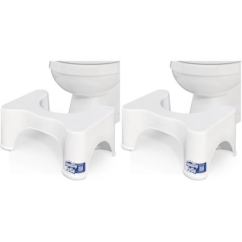 Squatty Potty The Original Bathroom Toilet Stool Height, White, 9 Inch (Pack of 2)