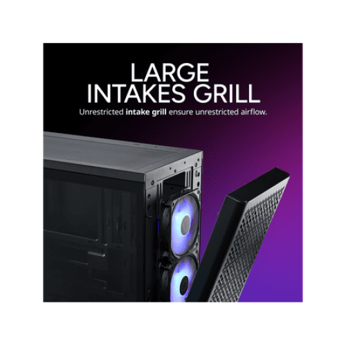 Cooler Master Elite 502 ATX High Airflow Minimalist PC Case, 410mm GPU Max, Compatible RTX 5090|RX 7090 XT, 360mm AIO Max, Type C, Tempered Glass, Triple 120mm aRGB PWM Fan, Intakes Grill