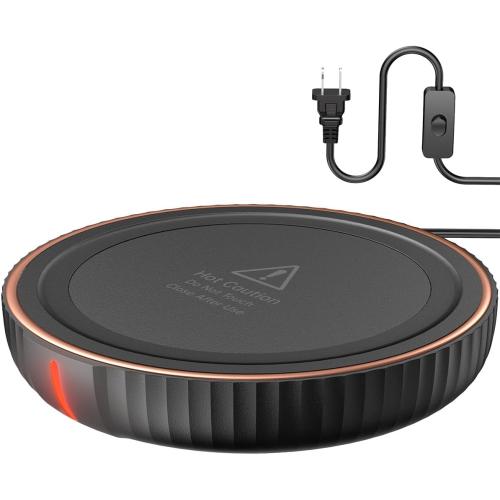 HouseGem Large Candle Warmer Plate - Coffee Cup Mug Warmer for Desk, Candle Melter, Electric Mug Heater for Beverages, Milk & Tea, Coffee Accessories Ideal Gifts Keep Cup Warm (Black)