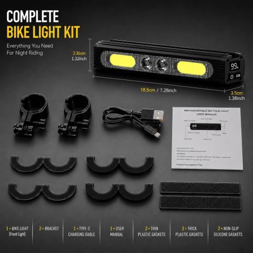 1200LM Bike Lights for Night Riding,Headlight and Tail Light Set
