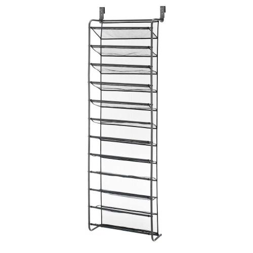 69 in. H 36-Pair Black Shoe Rack