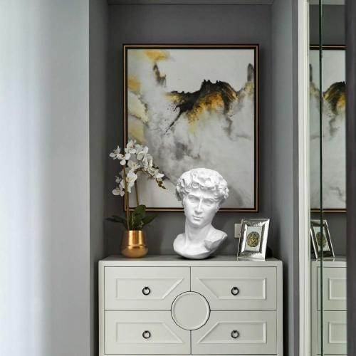 YUEOECOR 12in Greek Statue of David, Classic Roman Mini Bust Greek Mythology Sculpture for Home Decor