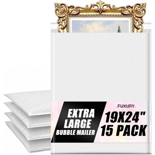 Fuxury Bubble Mailers 19x24 15 Pack White Large Padded Envelopes