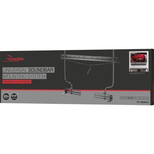 Rocketfish Universal Soundbar Mounting System - Black Soundbar Holder Compatible with 70 to 90 TVs - Adjustable Soundbar Bracket Mounting System - Durable Speaker Holder for Wall