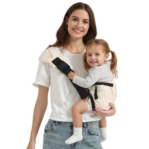 Toddler Carrier Sling Carry for 8-40lbs, Adjustable Baby Carrier Sling One Size Fit All, Hip Seat Newborn Baby Carrier Breathable & Ergonomic Design, Beige Mesh