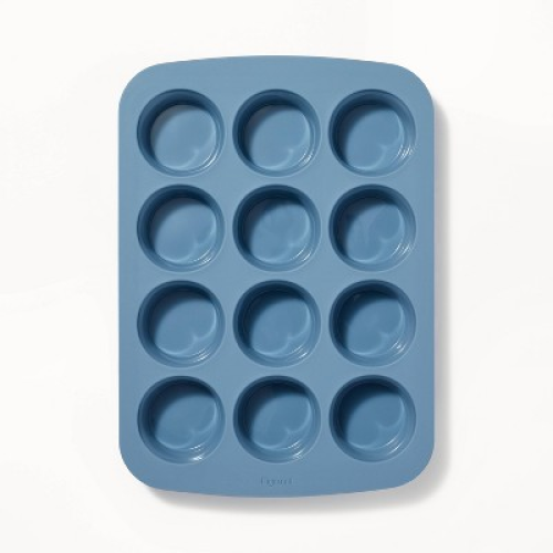 12ct Silicone Muffin Pan Blue - Figmint™:Oven & Dishwasher Safe, 10-Year Warranty