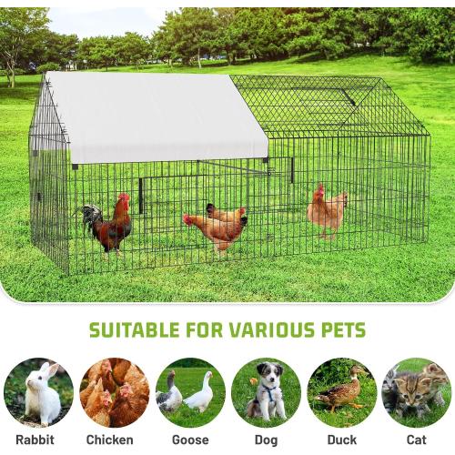 NUGRIART Metal Chicken Coop 83x38 Chicken Run Pen with Cover