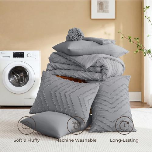 Litanika King Comforter Set with Sheets, 7 Pieces Boho Bed in a Bag