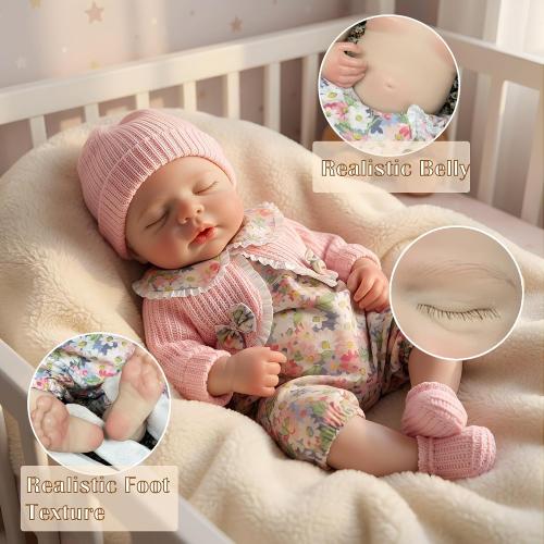 OtardDolls 12 Inch Silicone Reborn Baby Dolls Full Body Realistic Baby Doll Girl Handmade Painted Dolls with Clothes for Kids