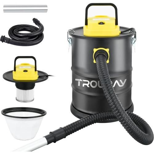 Ash Vacuum Cleaner,2.6 Gallon Heat-Resistant Lightweight Canister Vac Cleaners with 800W Powerful Suction and Blowing for Home