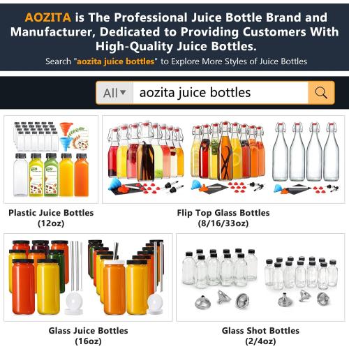 24 PACK, 12 OZ Reusable Thicker Plastic Juice Bottles with Caps, Leakproof