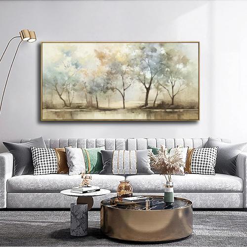 VHMING Abstract Wall Art Artwork Retro Trees Pictures Decor Canvas Painting Framed Ready to Hang Living Room Bedroom and Office Wall Decor 20x40 Inch