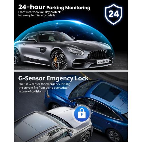 Dash Cam Front and Rear 4K/1080P, Dash Camera for Cars Build in WiFi, Full HD Dash Cam with APP Control, 3.94'' IPS Screen Dash Camera with 32GB SD Card, G-Sensor, 24Hr Parking Mote, Loop Recording