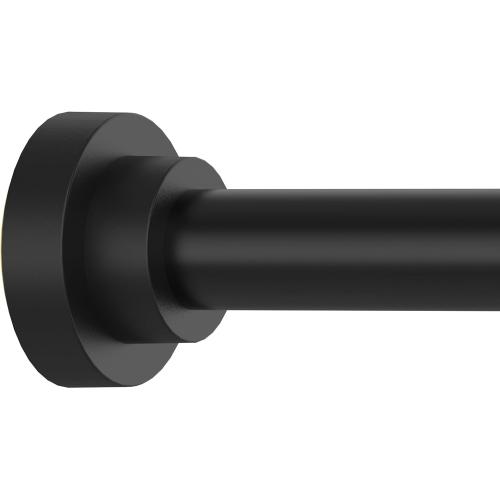 Thestoa Shower Curtain Rod Adjustable 43-66 inch, 1Diameter Spring Tension Curtain Rod No Drill, Anti-Rust Non-Slip Shower Rod, Black Shower Curtain Rod for Bathroom Tension