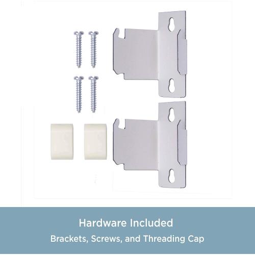 5pk Kenney Adjustable Basic Double Curtain Rod, 48-86 inches, White