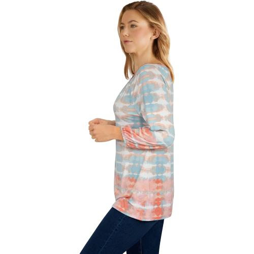 Large Ruby Rd. Women's Tie Dye Jersey Knit Sweater Petite