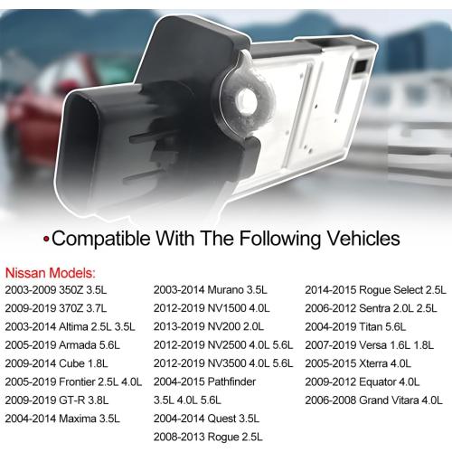 zipelo Mass Air Flow Meter Sensor, 22680-7S00A Auto Mass Air Flow Meter Sensor, Automotive Airflow Sensor, Compatible with Nissan 03-14 Altima 06-12 Sentra 03-09 350Z 09-19 370Z 05-19 Frontier