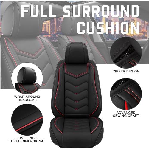 CTDS Car Seat Covers for Nissan Altima 2001-2026, Stylish Sport Seat Cover, Premium Nappa Leather Car Seat Cover. Automobile Seat Covers Sets.(Standard 2 Seats/Black)