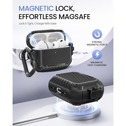 MOBOSI for AirPods Pro 3 Case, Secure Lock, Black