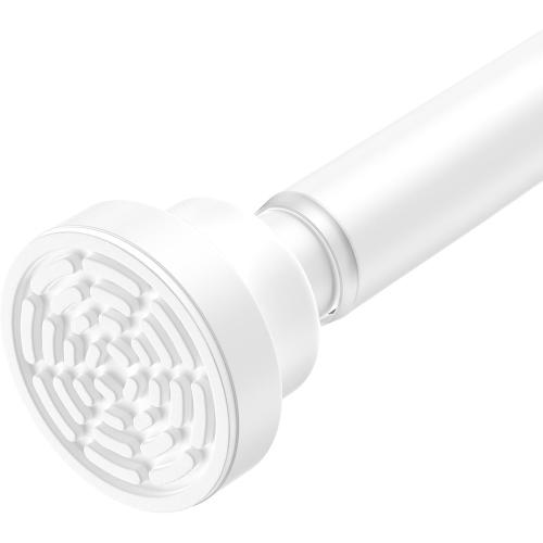 AIZESI White Tension Curtain Rod 30-63In 1PCS,Adjustable Spring Tension Rod