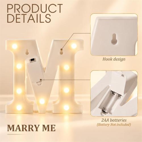 Hortsun Marry Me Light up Letters Proposal Decorations Red