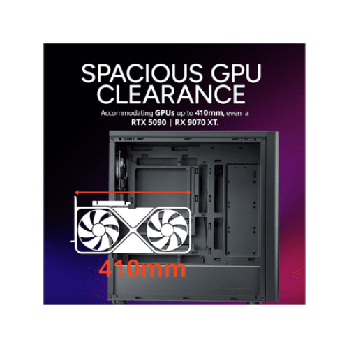 Cooler Master Elite 502 ATX High Airflow Minimalist PC Case, 410mm GPU Max, Compatible RTX 5090|RX 7090 XT, 360mm AIO Max, Type C, Tempered Glass, Triple 120mm aRGB PWM Fan, Intakes Grill