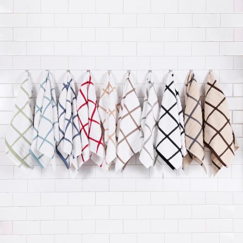 All-Clad Checked Kitchen Towel: Highly Absorbent, Super Soft Long Lasting - 100% Cotton, 17x30 Tea Towel for Cleaning & Drying Dishes, Pans, Glassware, or Countertops, (2-Pack), Titanium Gray