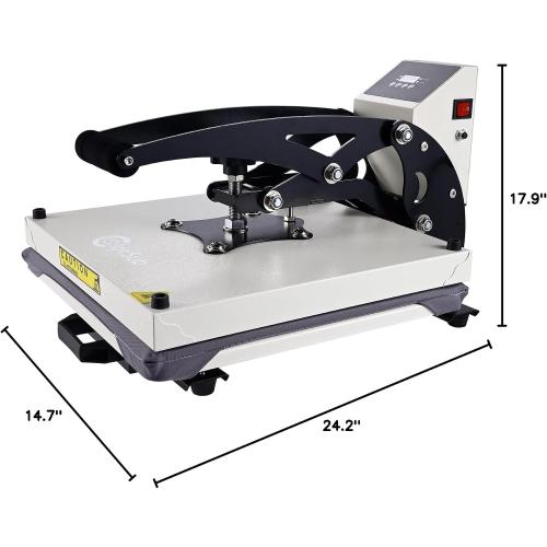 ColorSub Heat Press 15x15 inch Industrial Quality Heat Press Machine with Slide Out Drawer, Heat Press Machine for T Shirts, White