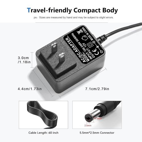12V AC/DC Adapter Charger for Seagate Goflex Freeagent and WD Western Digital My Book Essential Digital External Hard Drive HDD WD My Cloud Powe Supply Replacement Charger Seagate Backup Plus, Central
