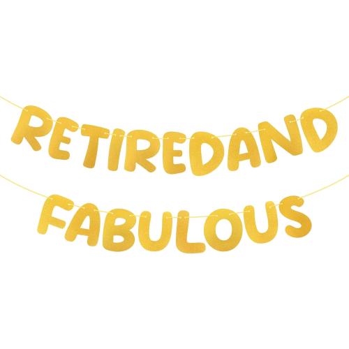 RETIREDAND FABULOUS 1 Pack Happy Retirement Banner, Retirement Decorations Congratulations Banner, Going Away Party Decorations, Congratulations, Goodbye Party Decorations