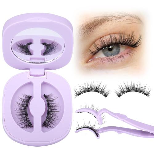Magnetic Eyelashes Natural Look Magnetic Eyelashes with Applicator No Glue Magnetic Lashes with Applicator Wispy False Lashes with Magnets Reusable Lashes by Lanflower