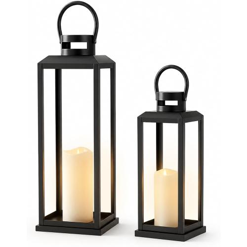 Black Lanterns Decorative Outdoor Indoor, 17 13 Tall
