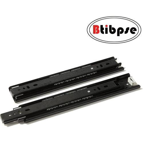 BT9834 12 Inches Full Extension Drawer Slides/Ball Bearing Slide Rail 3 Section Black (1 Pair)