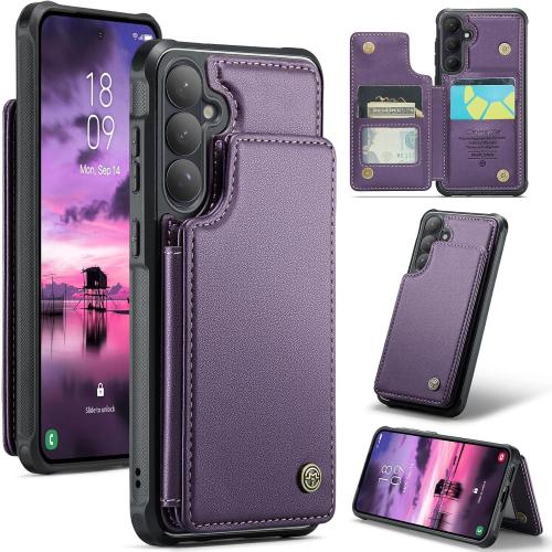 Kowauri for Samsung Galaxy S26 Case, PU Leather Wallet Case for Women Men with RFID Blocking Card Holder Slot Magnetic Closure Shockproof Protective Phone Cover for Samsung Galaxy S26 (Purple)