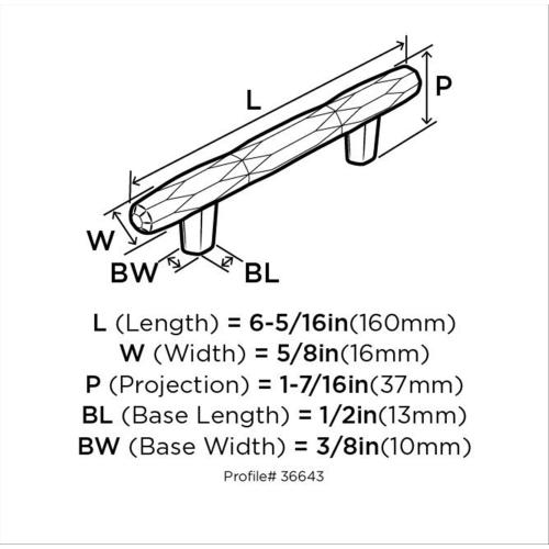 Amerock St. Vincent 3-3/4-in (96mm) Center to Center Black Bronze Cylindrical Bar Drawer Pull