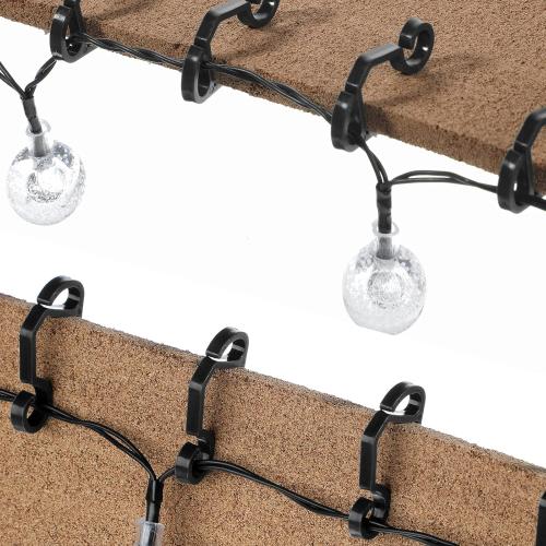 Marsui 120 Pieces Christmas Light Clips Outdoor Gutter Hooks Plastic Seasonal Weatherproof Clips Holiday Fence Hooks for Christmas Roof Tree Outside Hanging String Lights(Black)