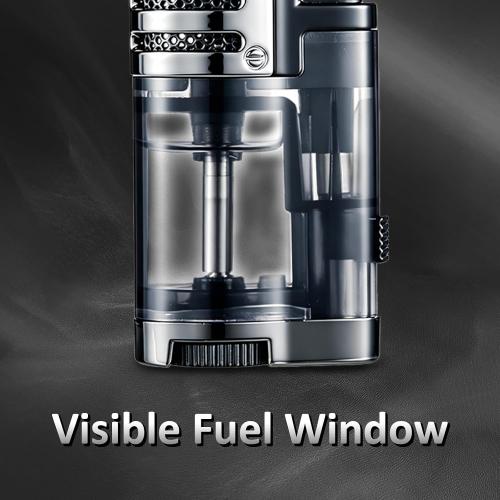 Zoocura Torch Lighter 2 Pack Triple Jet Flame Butane Torch Lighters Refillable Butane Gas Lighters Windproof Adjustable 3 Flame Lighter for Christmas (Without Gas)