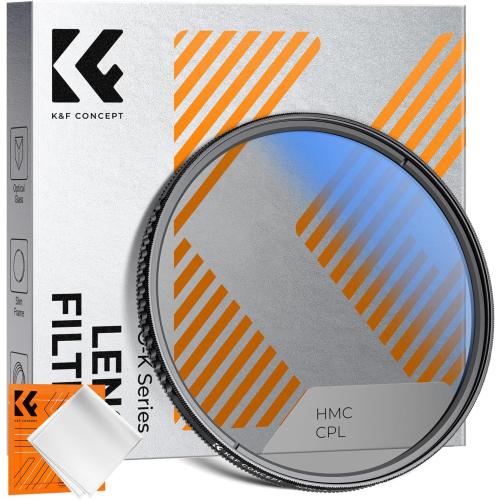 K&F CONCEPT 52mm Circular Polarizer Filter Ultra-Slim 18 Multi-Coated Optical Glass Circular Polarizing Filter for Camera Lenses with Cleaning Cloth (K Series)