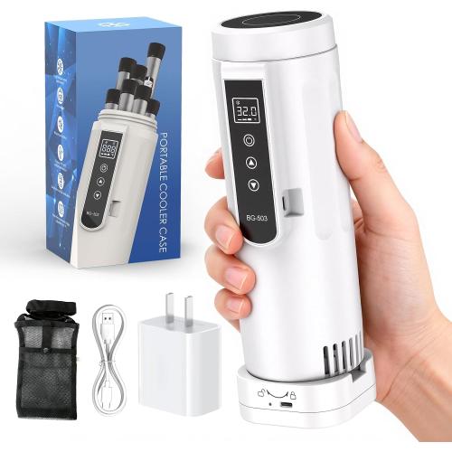 Hopelake Insulin Cooler Travel Case, Portable Insulin Refrigerator(4-7 Pens), Medication Travel Cooler with Temp Display(32℉-68℉), USB Charging/Dedicated Backup Power/Portable Cup Sleeves