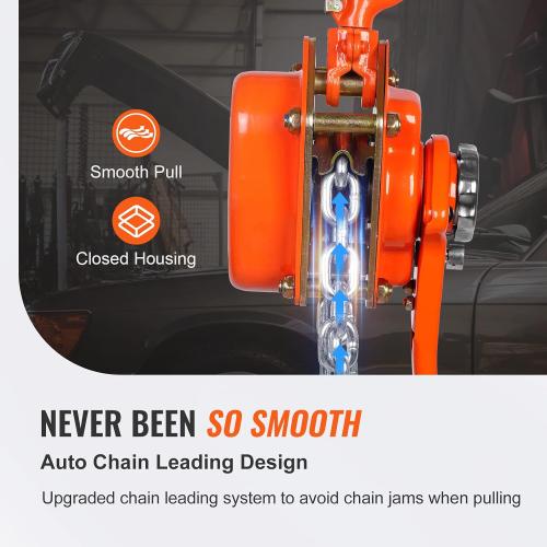 VEVOR Manual Lever Chain Hoist, 3 Ton 6600 lbs Capacity 20 FT Come Along, G80 Galvanized Carbon Steel with Weston Double-Pawl Brake, Auto Chain Leading & 360° Rotation Hook, for Garage Factory Dock