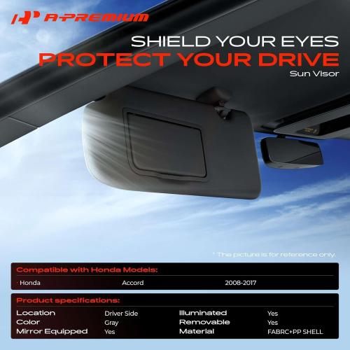 A-Premium Left Driver Side Sun Visor