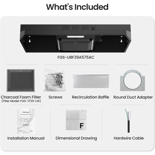 Range Hood 30 inch, Black Under Cabinet Range Hood, Ductless Range Hood Black 30 Inch