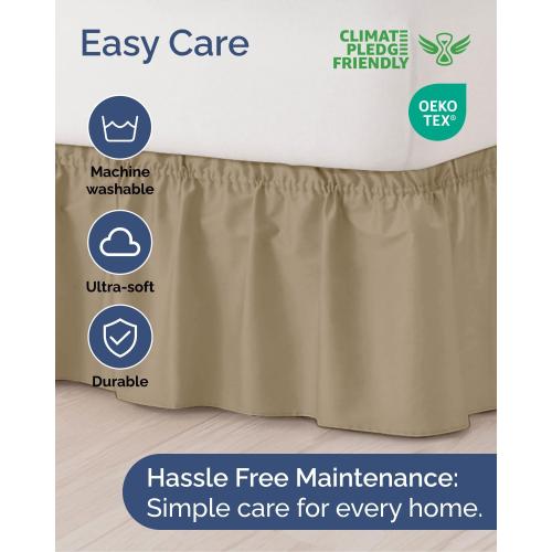 Wrap Around Dust Ruffle Bed Skirt - College Dorm Room - Twin/Twin XL