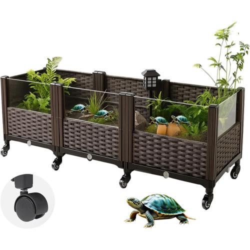 Turtle Tank, Reptile breeding Tank, Large Enclosure for Land Turtles, Large Enclosure for sea Turtles, Habitat for sea Turtles, Optional Increase in Quantity, add 10 Wheels, Turtle Supplies