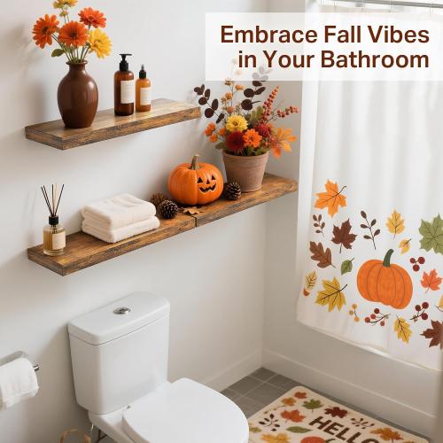 BAYKA Rustic Brown Bathroom Floating Shelves, 15.7in, 3Pk, Wall Mount Shelf