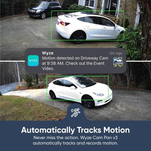 Color White Wyze Pan v3 Wired Indoor/Outdoor 1080P HD Home Security Camera with Privacy Mode